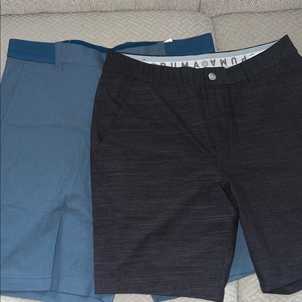 Puma Men's Charcoal and Slate Flat Shorts - 2 pairs!